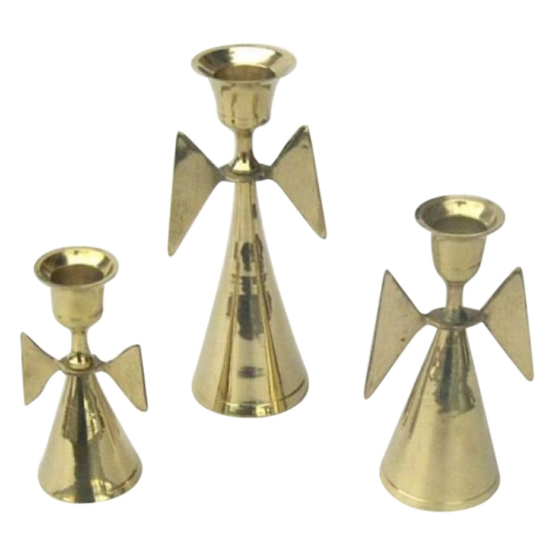 BR 2236 - Brass Angel Candle Holders, Set/3