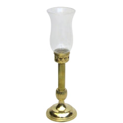 BR 2245 - Brass Candle Holder w/ Glass Chimney