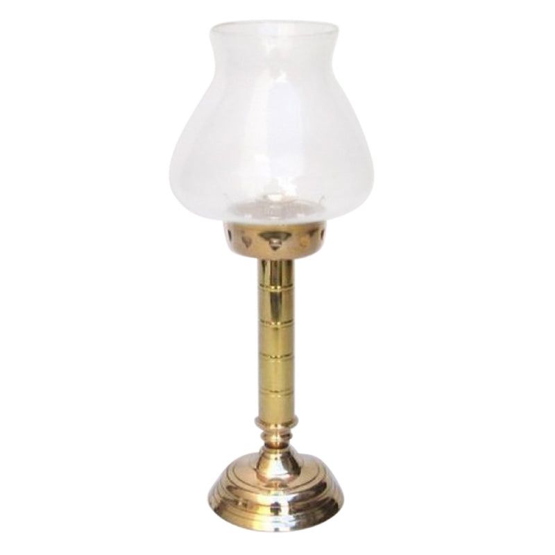 BR 22482 - Brass Candle Holder With Glass Chimney