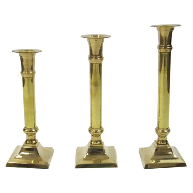 Brass Candlestick Holders, set of 3