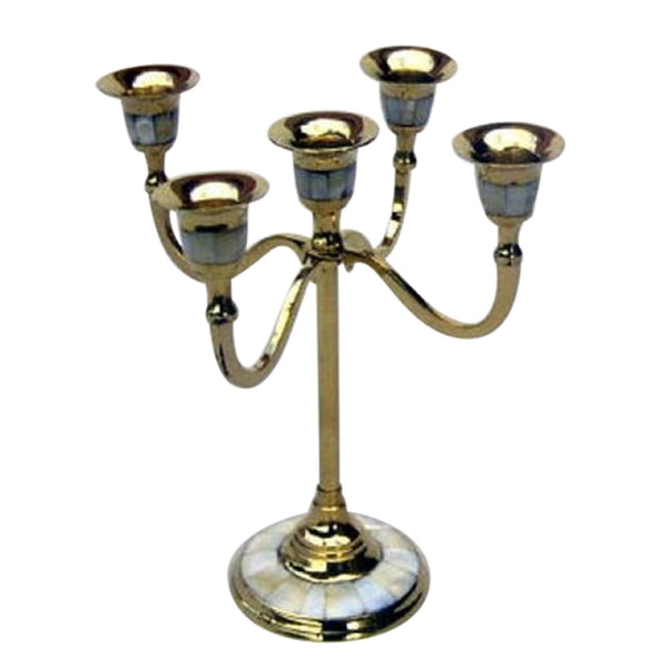 BR 22913 - Candle Holder MOP, 5-Prong