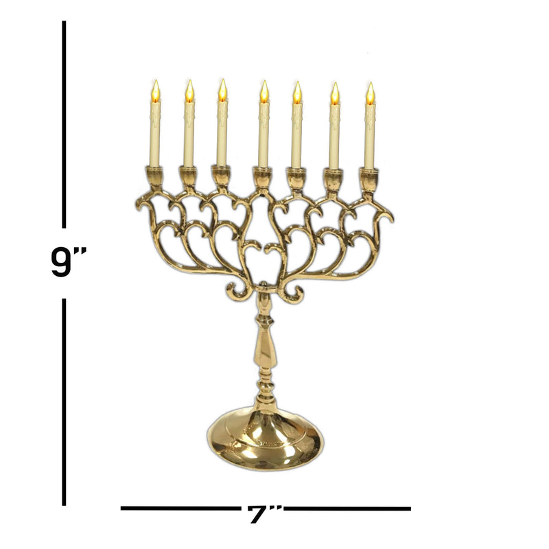 BR 2291 - 7-Branch Brass Temple Menorah (medium)