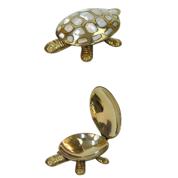 BR 23073 - Brass & Mother of Pearl Turtle Box