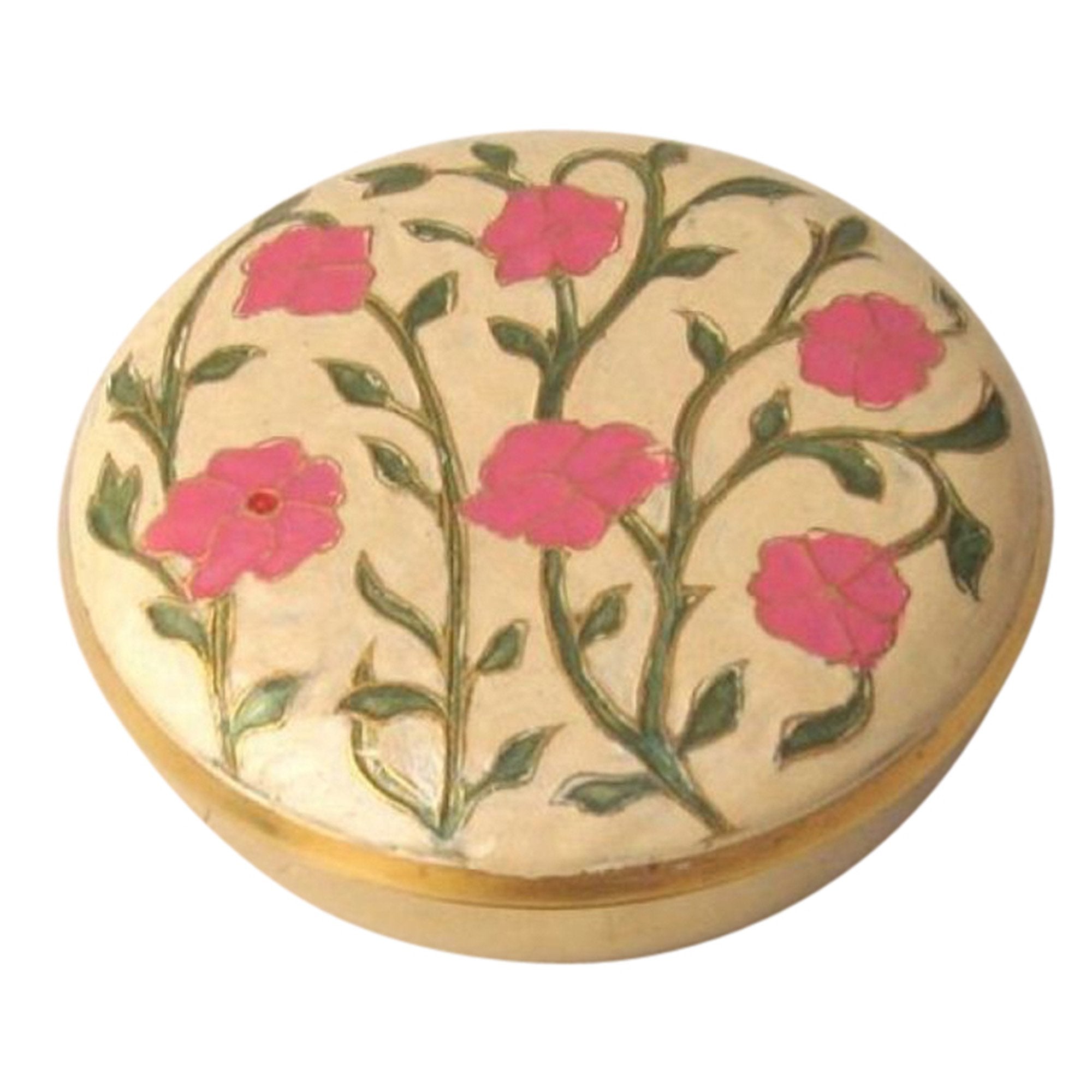 BR 2328 - Brass Enamel Powder Pot