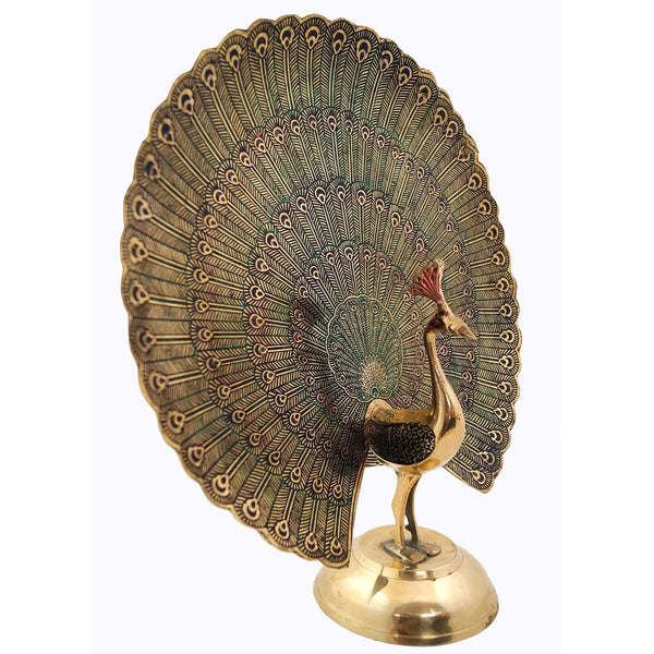 BR 2413 - Brass Large Dancing Peacock, 12"