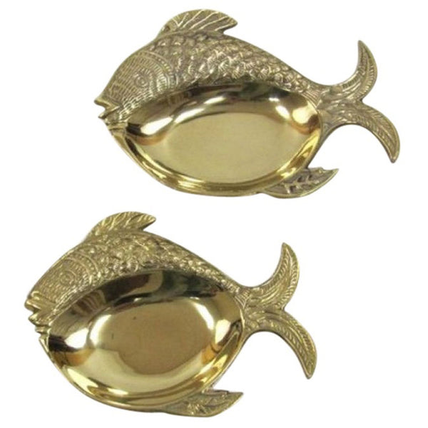 BR 2548 - Solid Brass Fish Tray set of 2