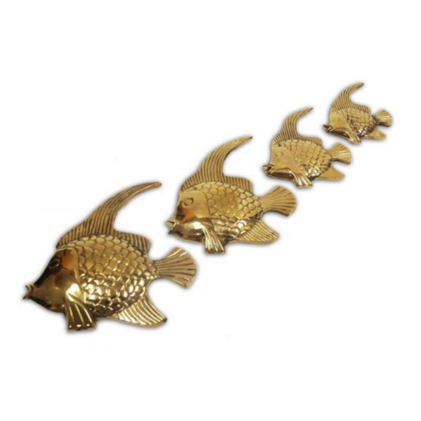 BR 2549 - Brass Sea Gold Fish set of 4 Nautical decor