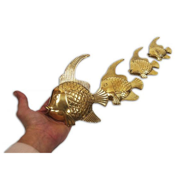 BR 2549 - Brass Sea Gold Fish set of 4 Nautical decor