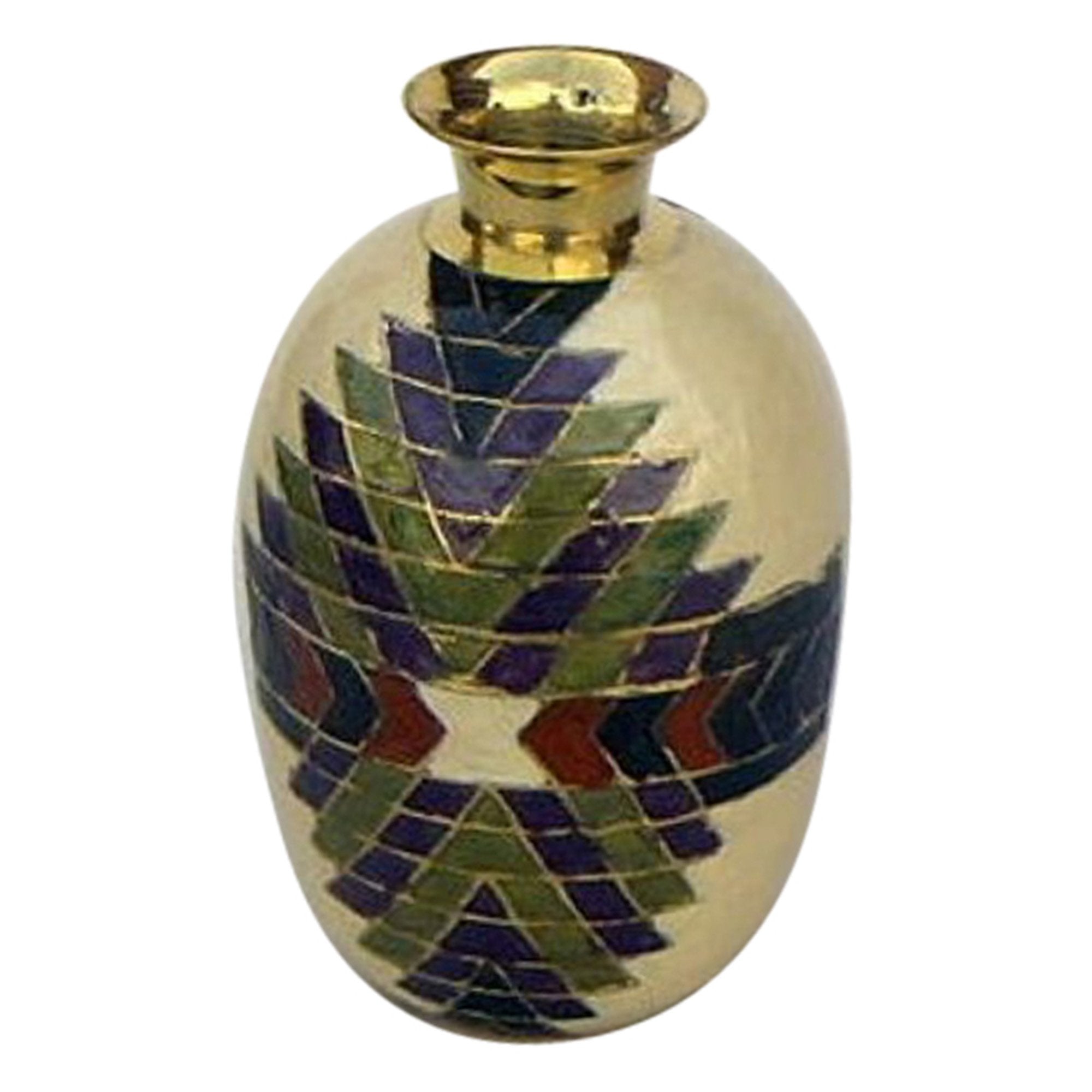 BR 2571 - Solid Brass Aztec Vase – India Overseas Trading Corporation