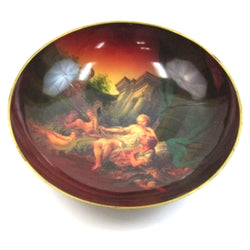 BR 25792 - Solid brass bowl. Painted with early 1700 art design