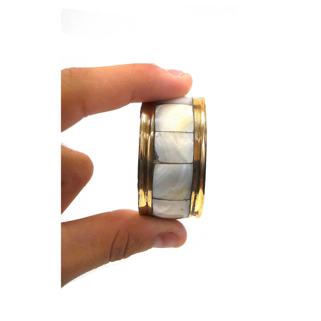BR 27181 - Mother of pearl Napking Rings Set / 6