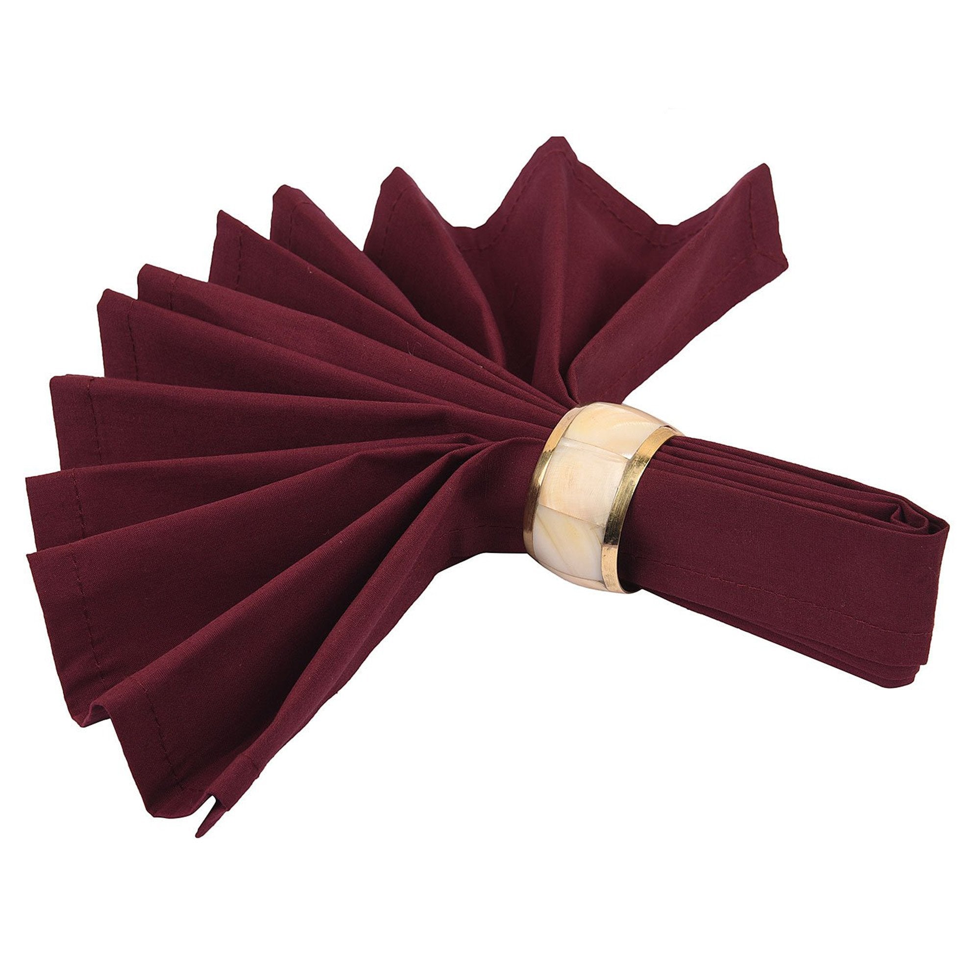 BR 2718 - Napkin Rings, Brass / Mother of Pearl