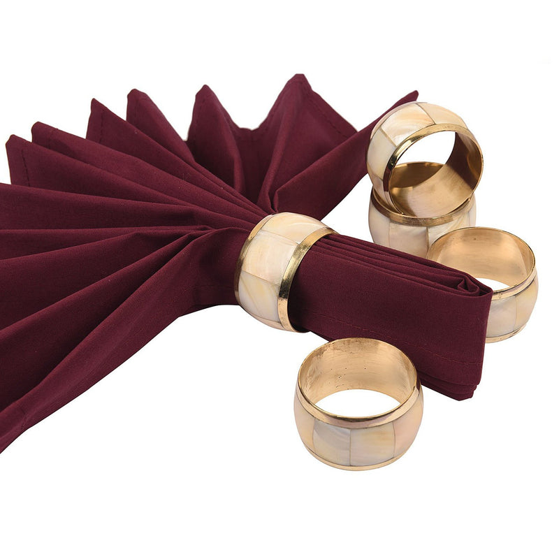 BR 2718 - Napkin Rings, Brass / Mother of Pearl