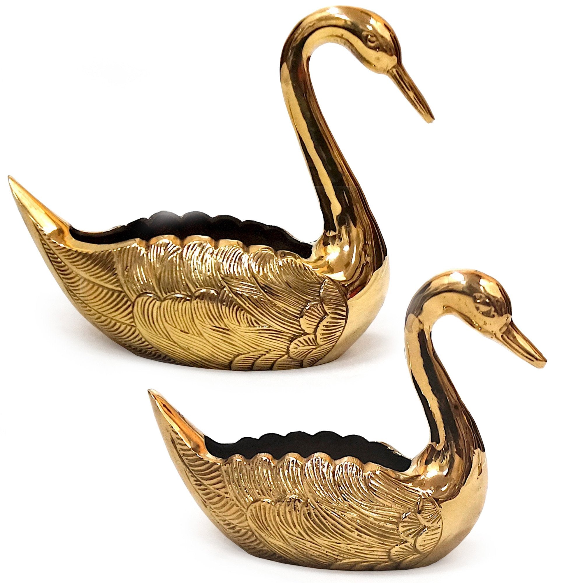 BR 2831 - Brass Swan Pair, Planter