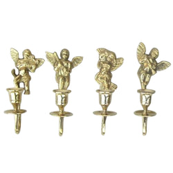 BR 3141 - Brass Angel Wall Candle Holder Set of 4
