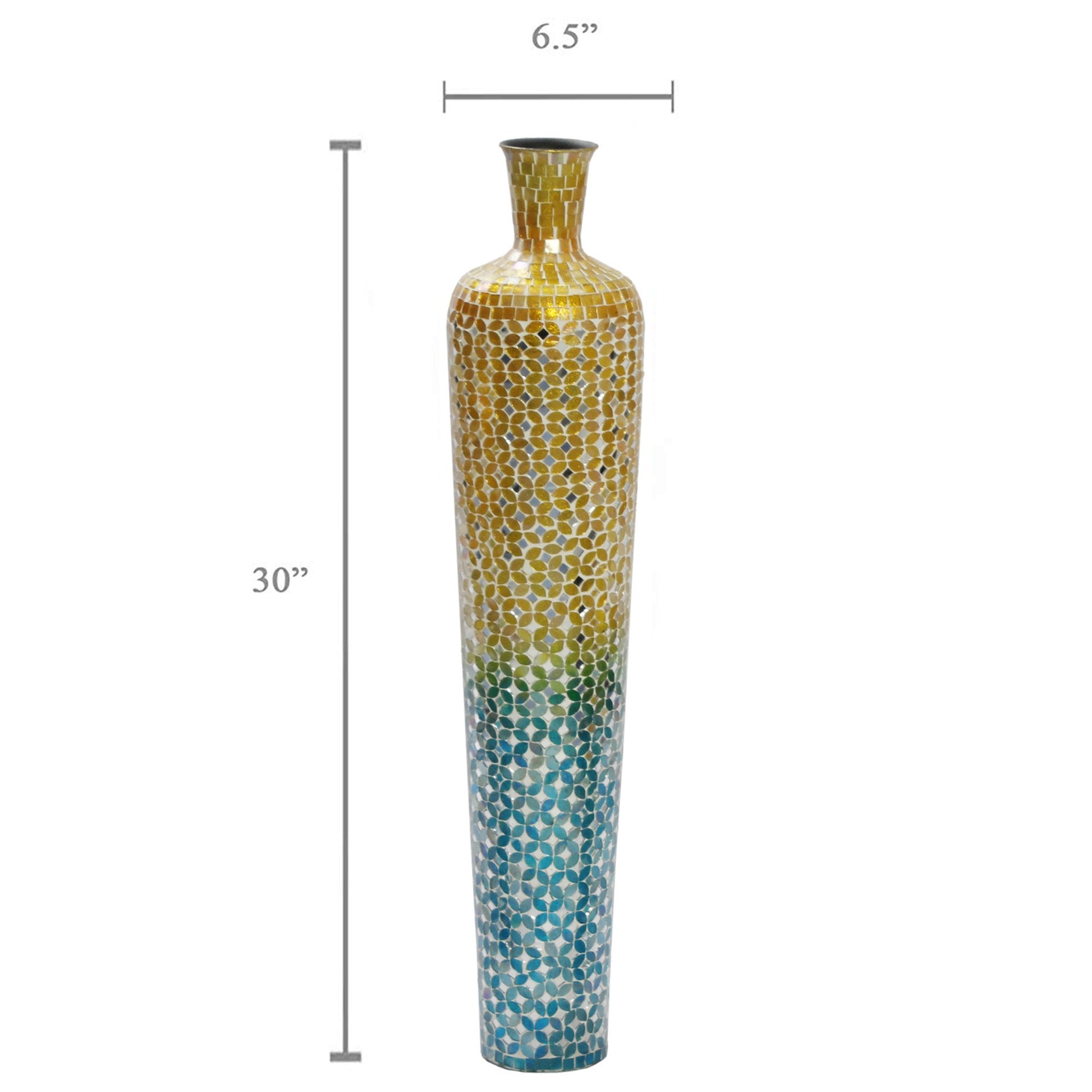 VA 31955 - Blue Ombre Mosaic Vase