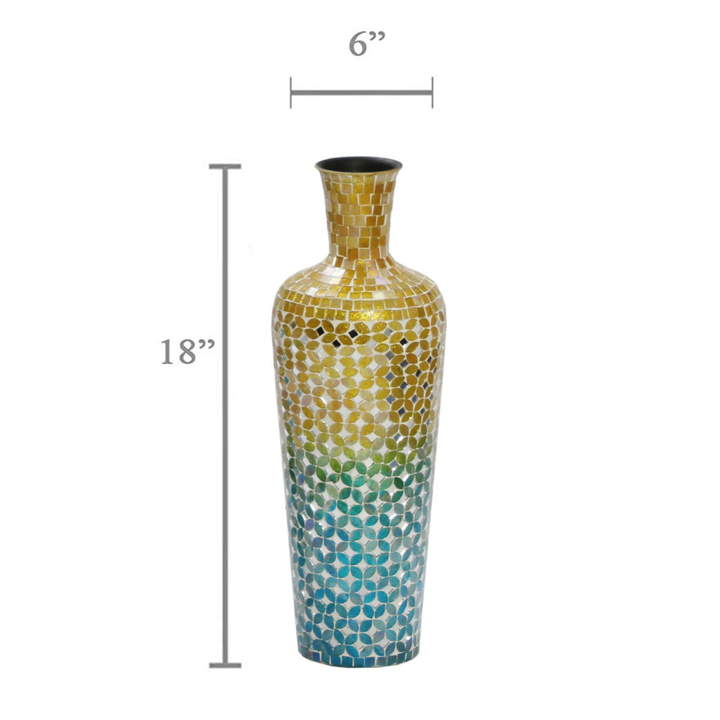 VA 31955 - Blue Ombre Mosaic Vase