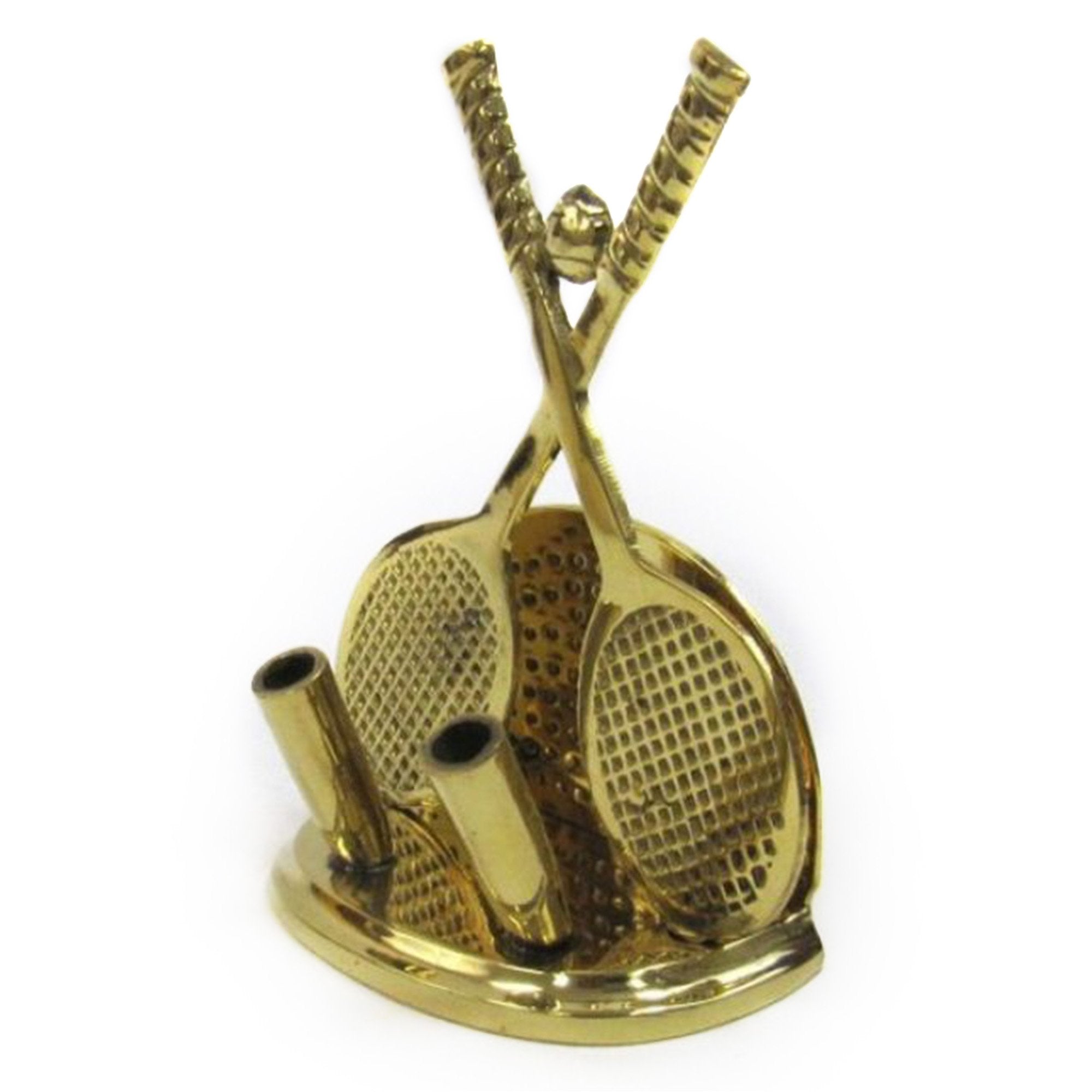 BR 3421 - Solid Brass Pen / Pencil Holder - Tennis