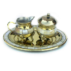 BR 40421 - Solid Brass Mother of Pearl Set