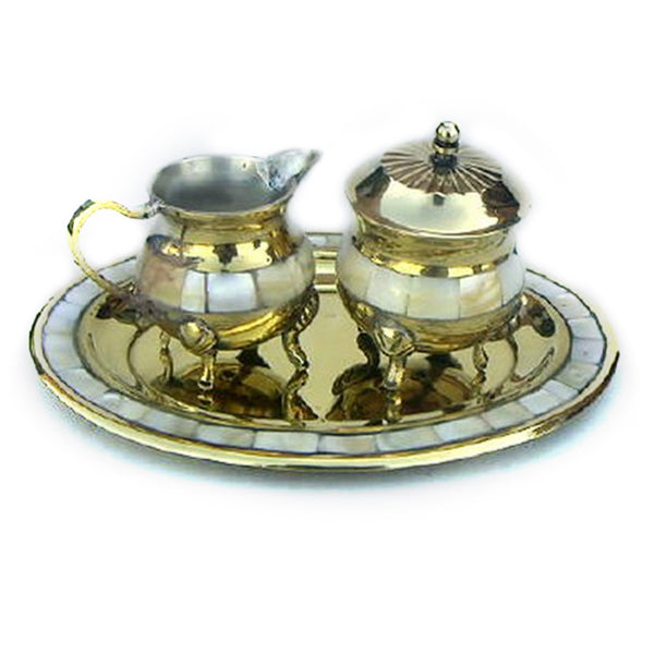 BR 40421 - Solid Brass Mother of Pearl Set