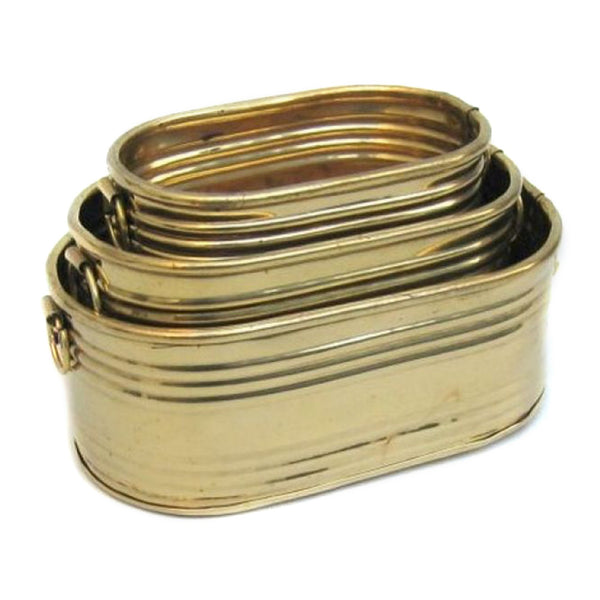 BR 40611 - Brass Planter Oblong Set/3