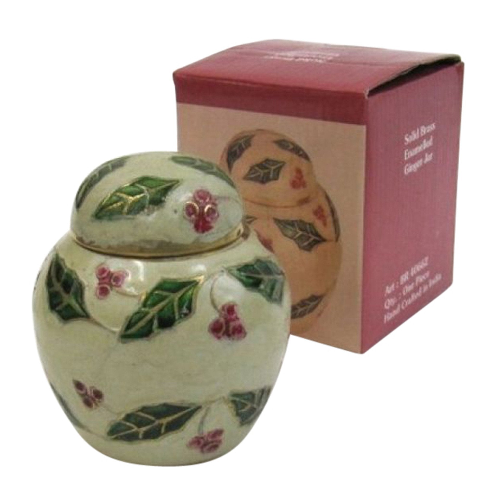 BR 40662 - Solid Brass Ginger Jar Painted, C/BX