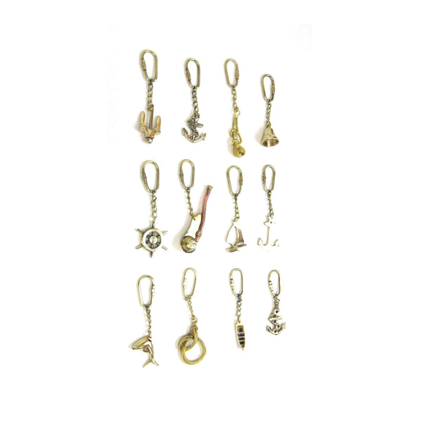 BR 4820 - Brass Nautical Key Chain, Set of 12