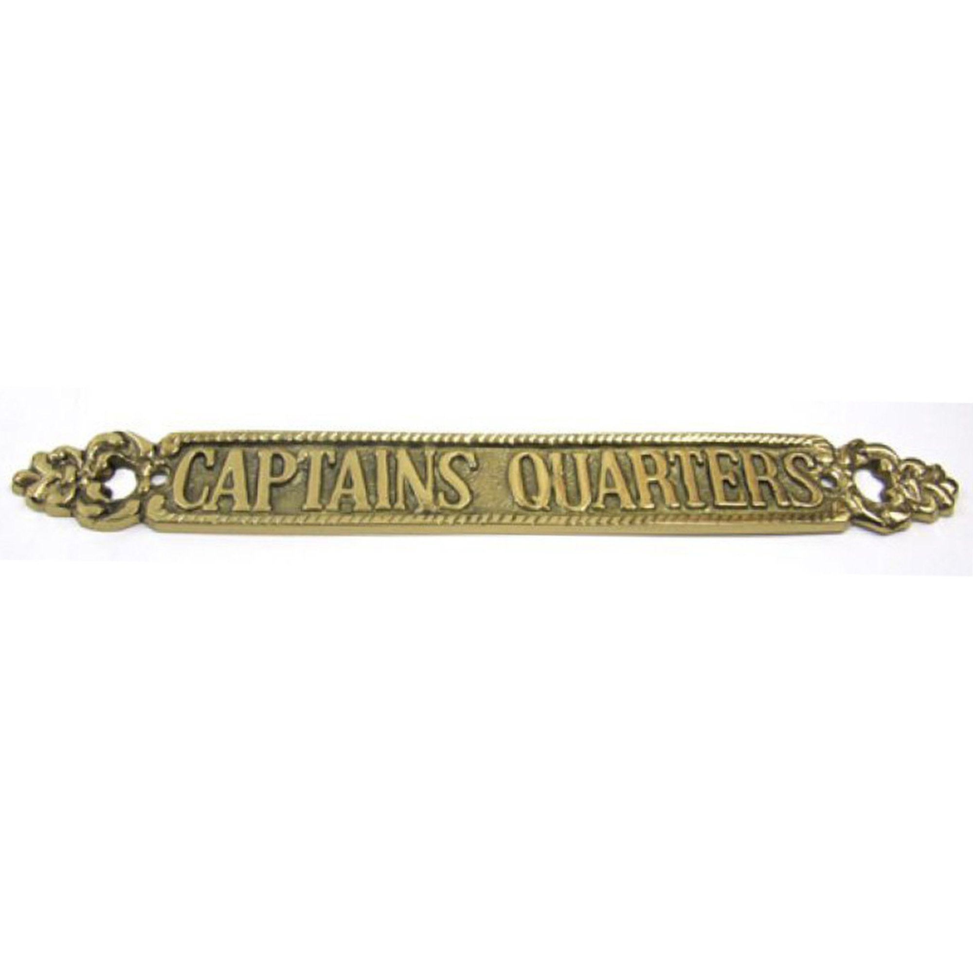 BR 48231 - Solid Brass Door Sign, "CAPTAIN'S QUARTERS" 12"