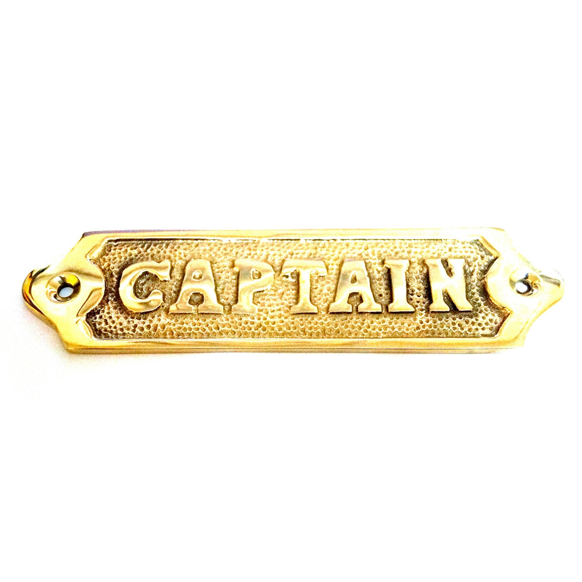 BR 48232 - Door Sign "Captain" 5.5" Solid Brass