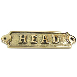 BR 48234 - Solid Brass Door Sign "Head" 5"