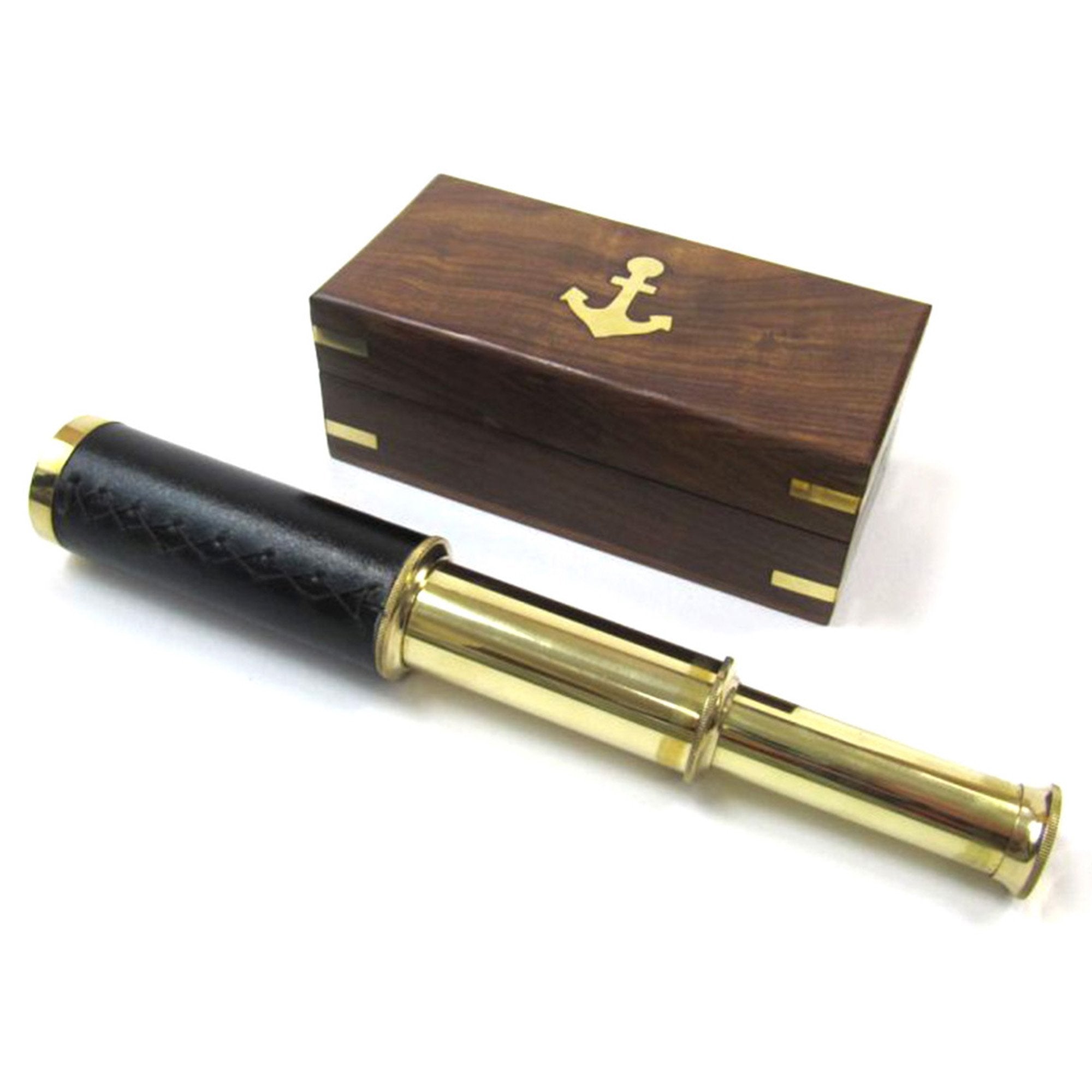 BR 48255 - Pullout Telescope 9" w/ Wooden Box