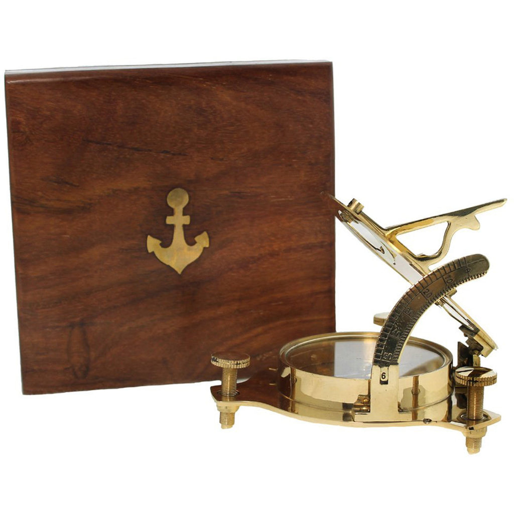 BR 48345A - Sundial Compass 3" with Wood Box