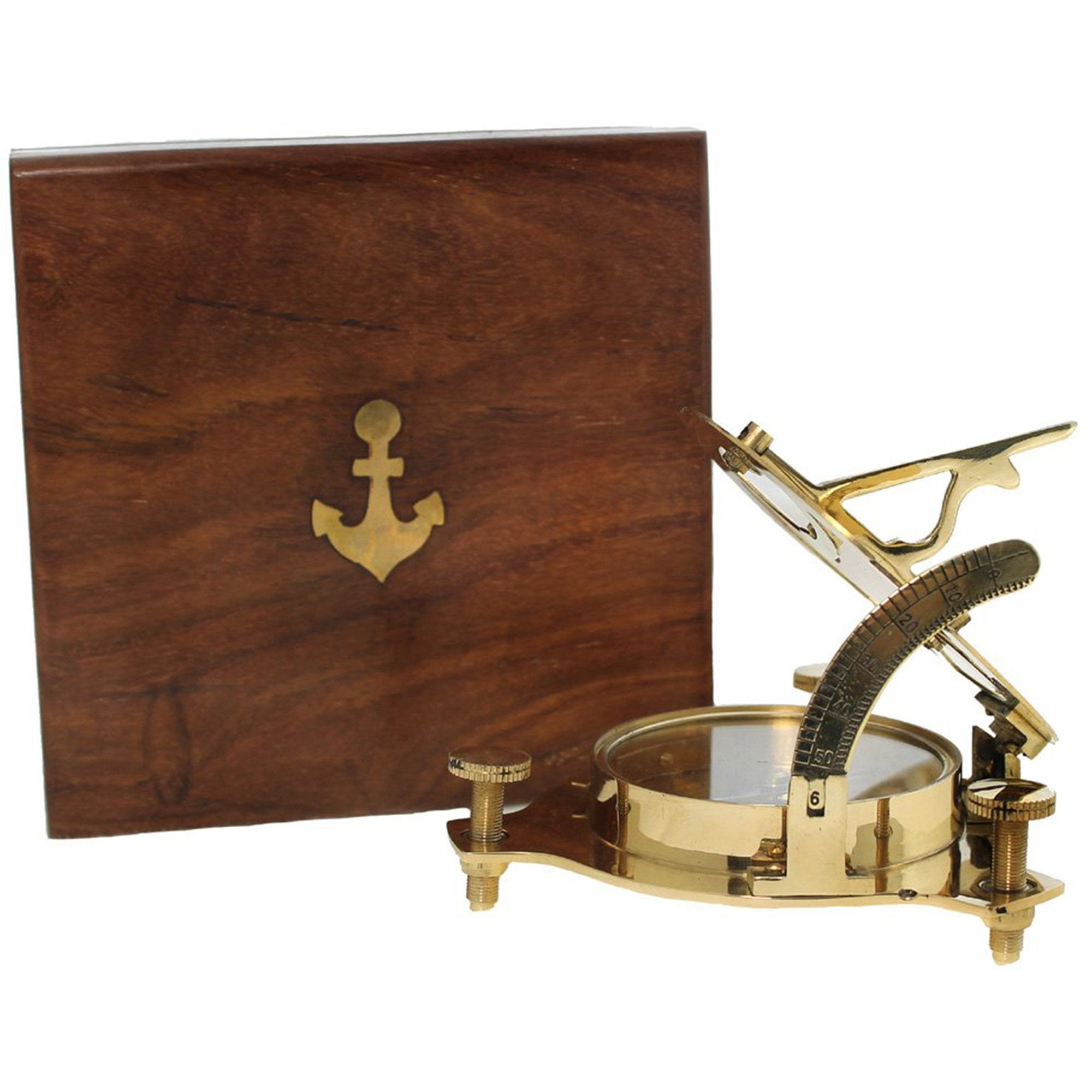 BR 48345A - Sundial Compass 3" with Wood Box