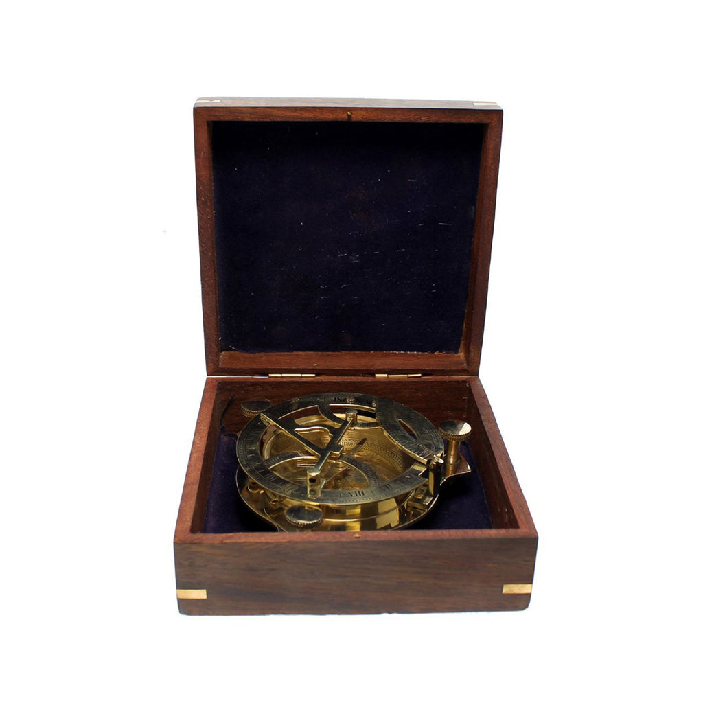 BR 48345A - Sundial Compass 3" with Wood Box