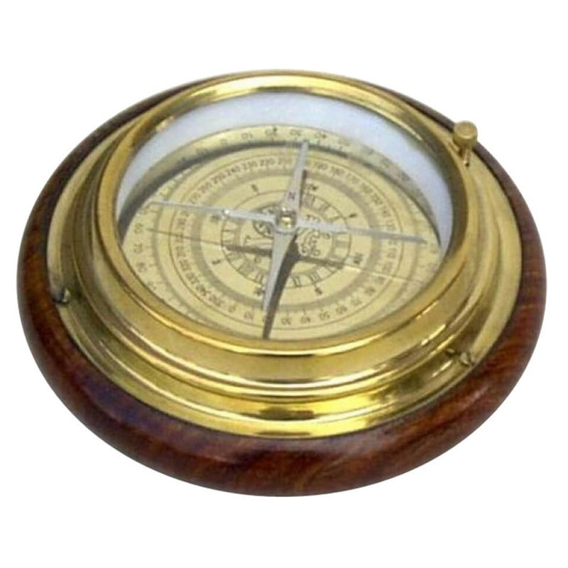 BR 4837 - Compass With Wood Base