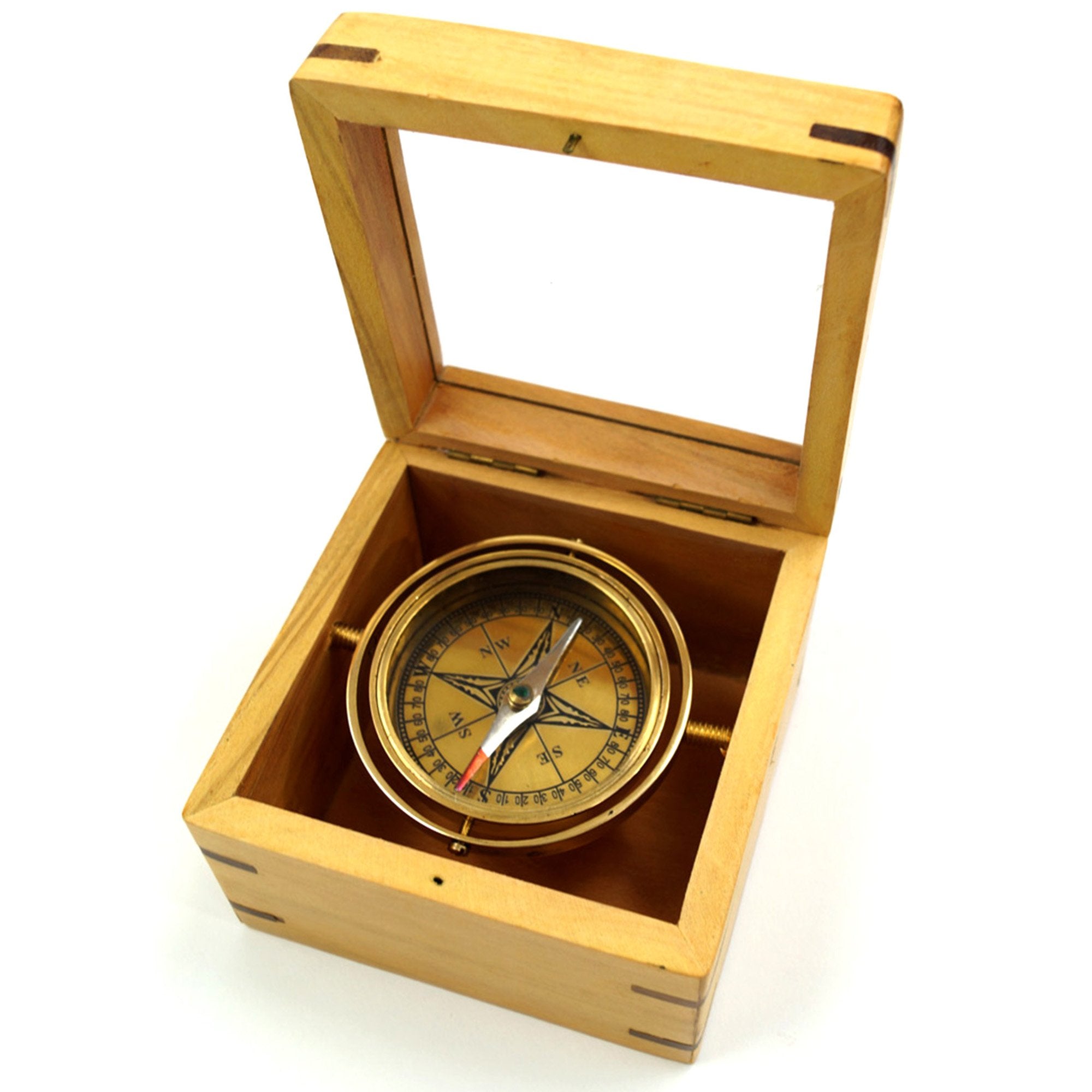Gimble Compass BR 48406A - Master Gimbal Compass with Wooden Box – India Overseas ...