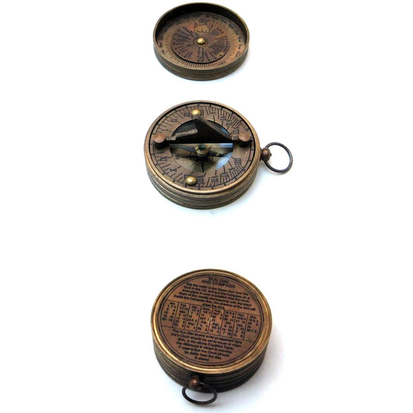 BR 48417 - Pocket Sundial Compass W/ Lid