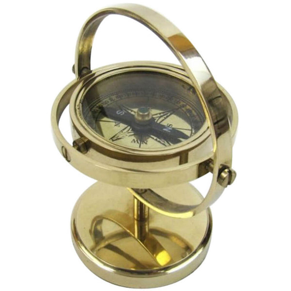 BR 484405 - Solid Brass Gimbal Compass with Stand 2" (18)