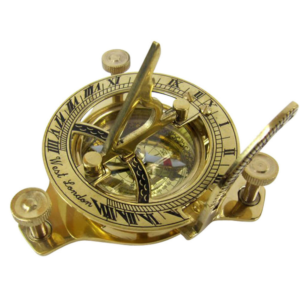 BR 48445A - Brass Sun Dial Compass w/ Box