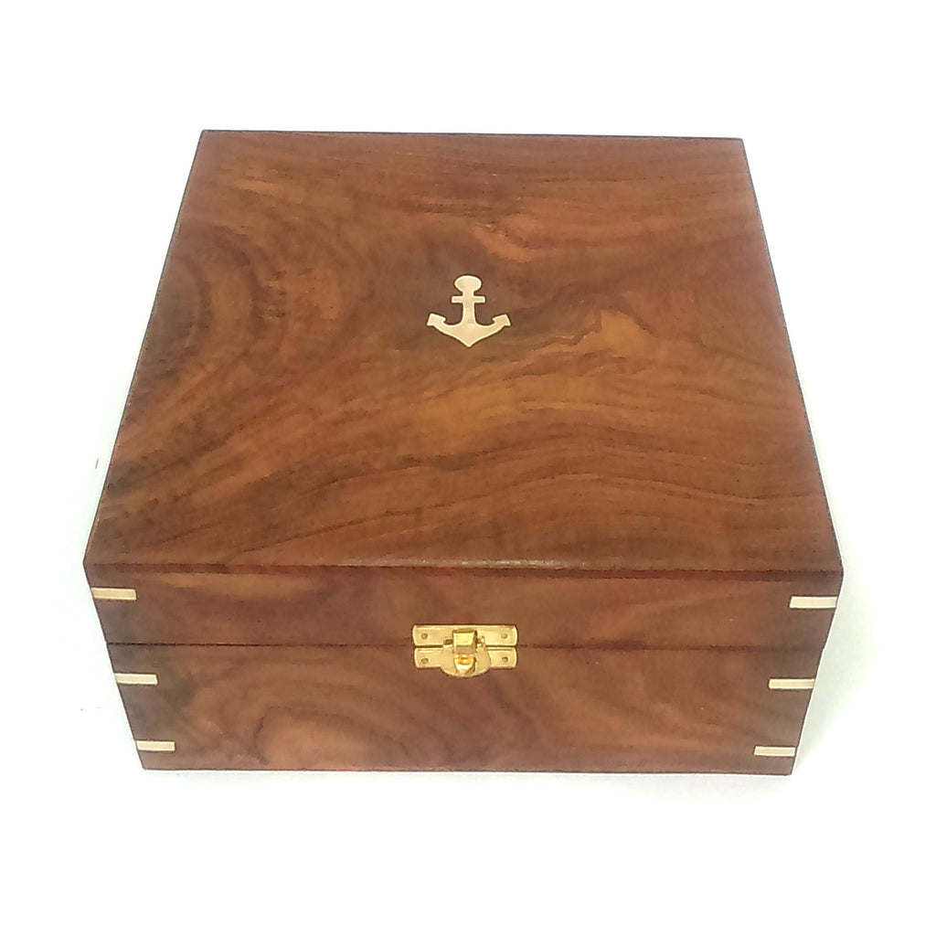 BR 4849 - Sextant 8" ,Wooden Box 10.5 Aluminum And Brass
