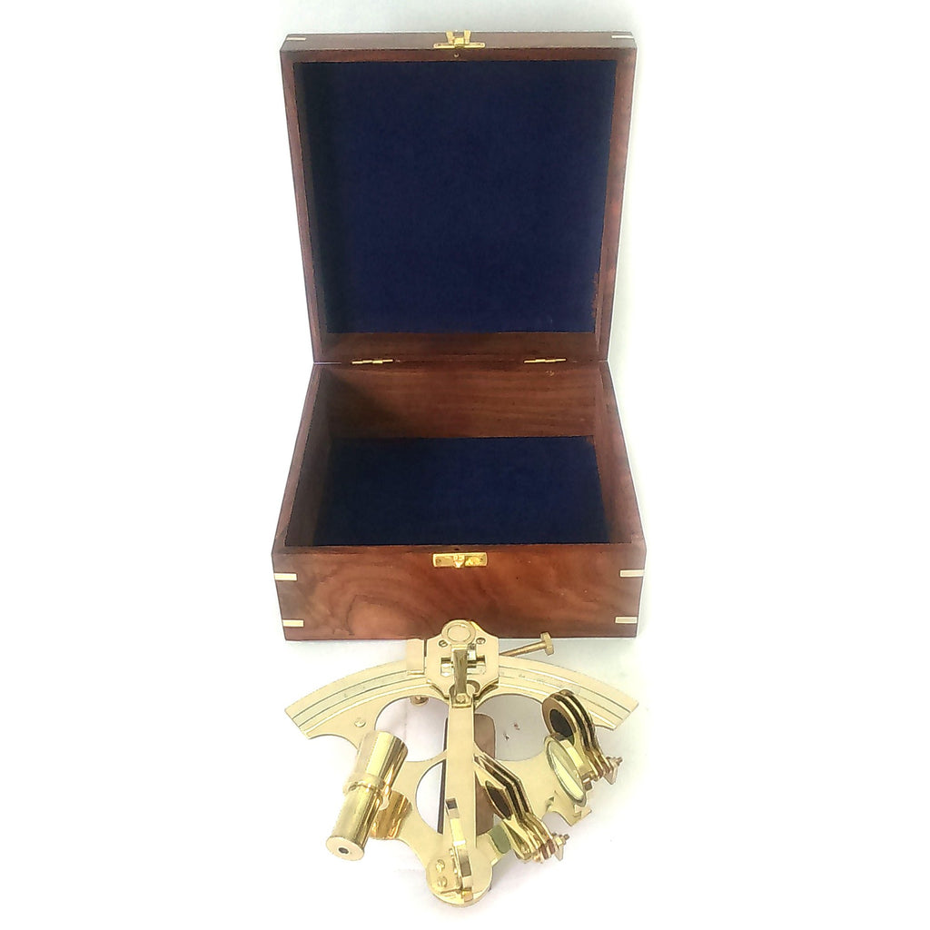 BR 4849 - Sextant 8" ,Wooden Box 10.5 Aluminum And Brass