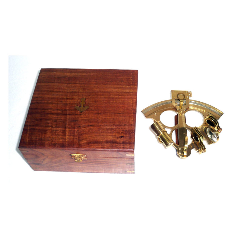 BR 4849 - Sextant 8" ,Wooden Box 10.5 Aluminum And Brass
