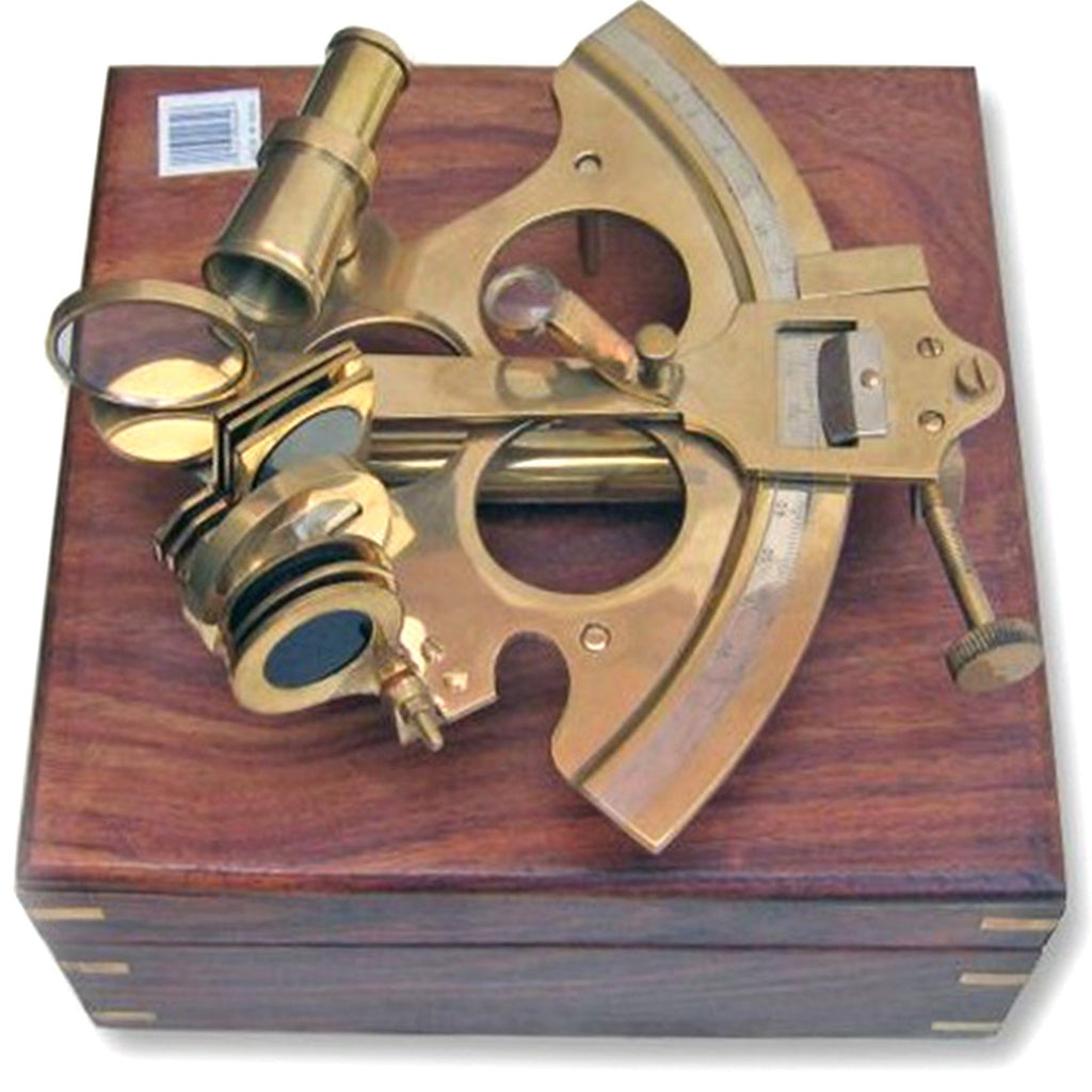 BR 4849 - Sextant 8" ,Wooden Box 10.5 Aluminum And Brass
