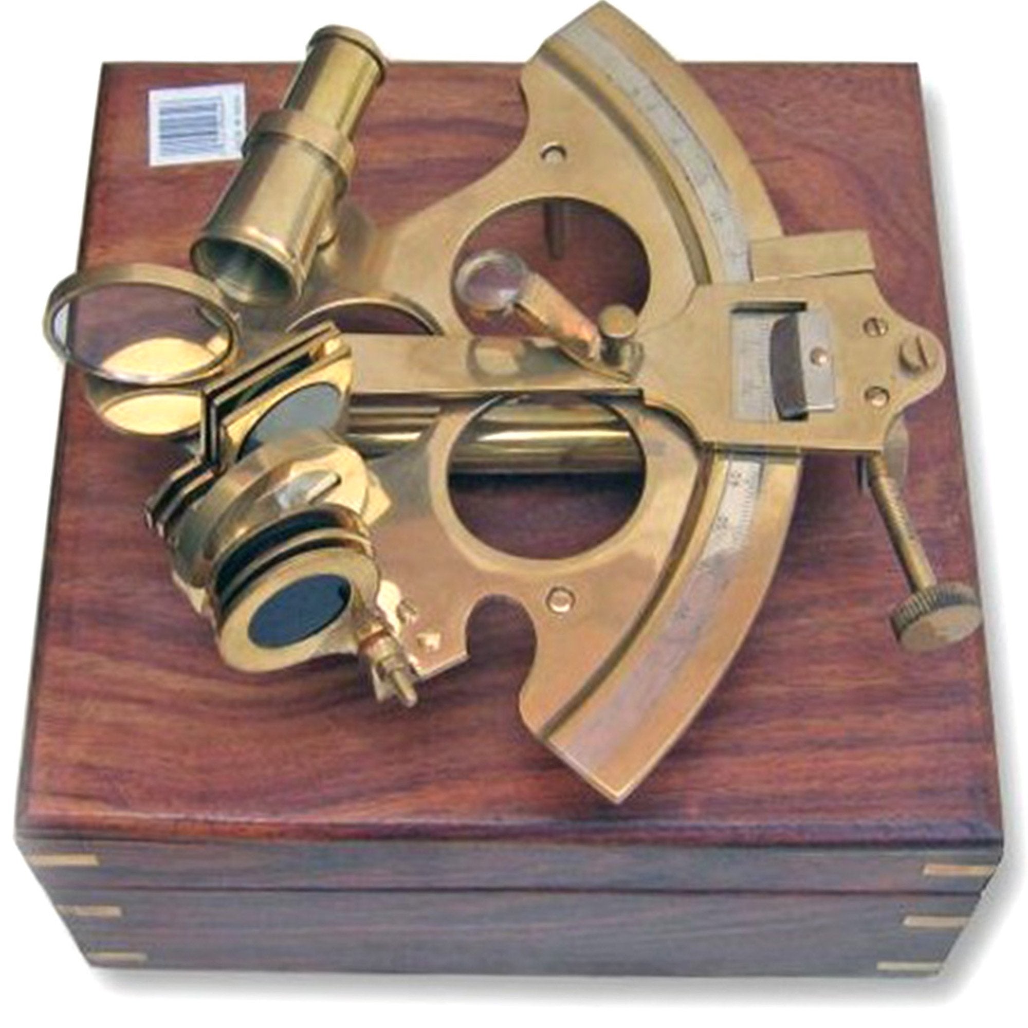 BR 4849 - Sextant 8" ,Wooden Box 10.5 Aluminum And Brass