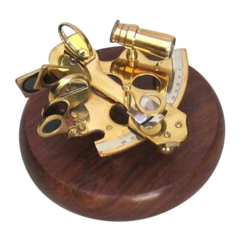 BR 48500 - Brass Sextant, Wooden Base