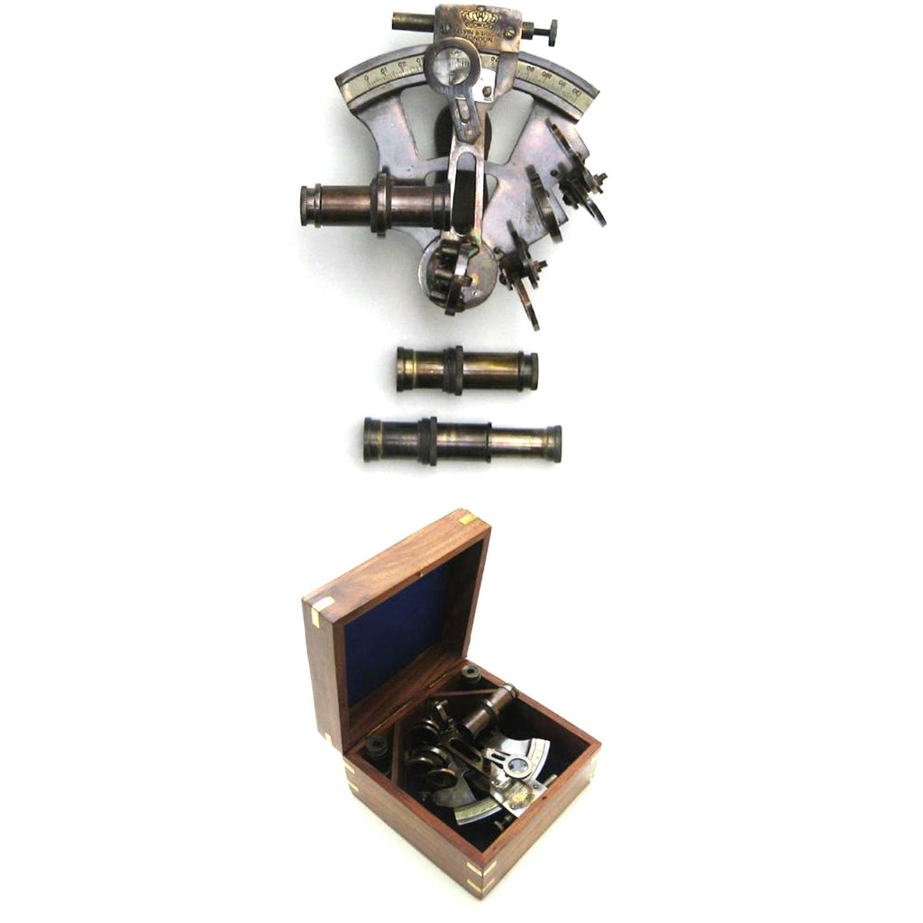 BR 48501B - Antique British Navy Sextant 5", Boxed