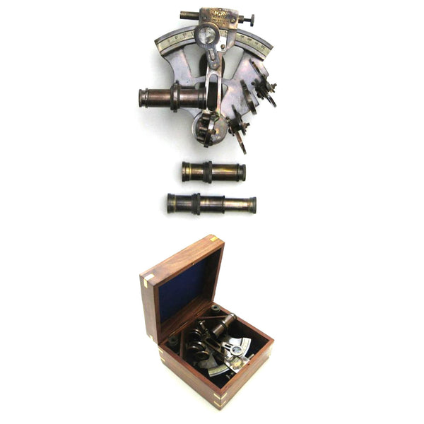 BR 48501B - Antique British Navy Sextant 5", Boxed