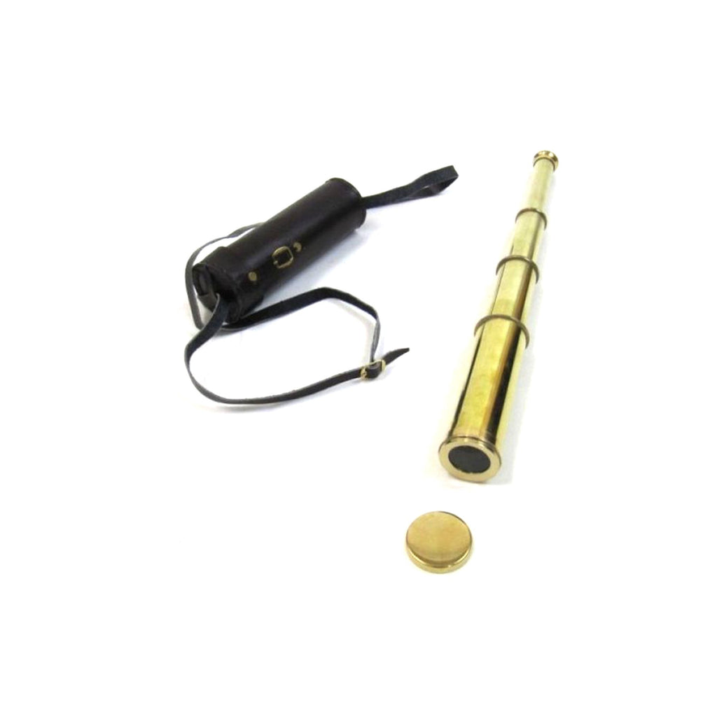 BR 48521L - Polished Brass Pirate Telescope with Pouch