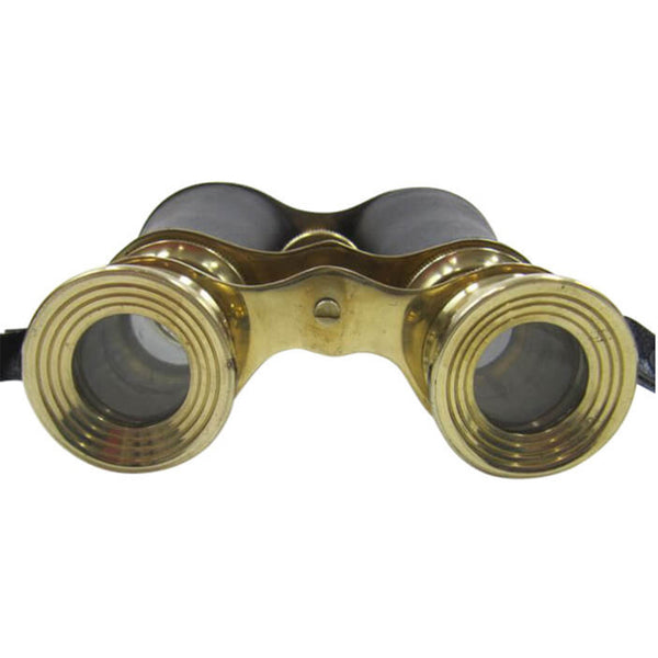 Brass Binoculars w/ Faux Leather Wrap (4874)