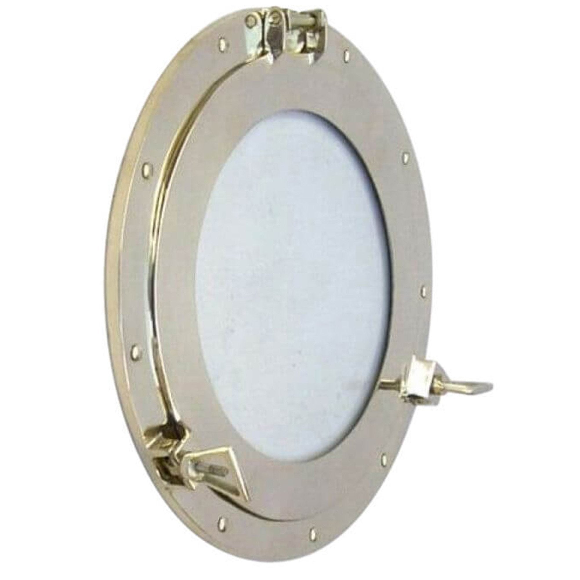 BR 4861G - Gold Finish Brass Porthole with Glass, 14"